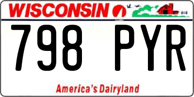 WI license plate 798PYR