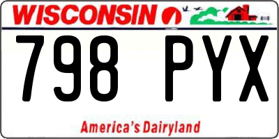 WI license plate 798PYX