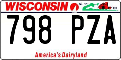 WI license plate 798PZA