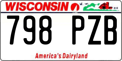 WI license plate 798PZB