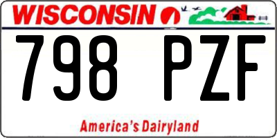 WI license plate 798PZF