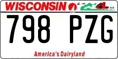 WI license plate 798PZG