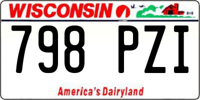 WI license plate 798PZI