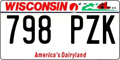 WI license plate 798PZK