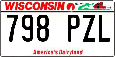 WI license plate 798PZL
