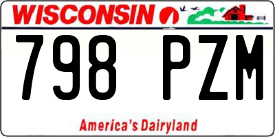 WI license plate 798PZM