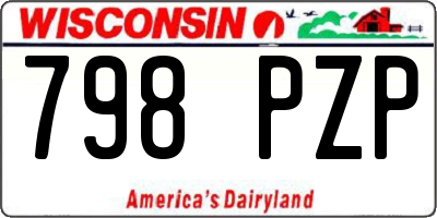 WI license plate 798PZP