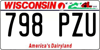 WI license plate 798PZU