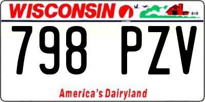 WI license plate 798PZV