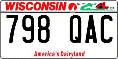 WI license plate 798QAC