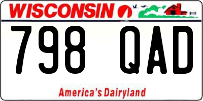 WI license plate 798QAD