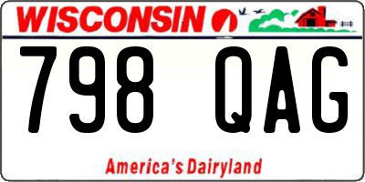 WI license plate 798QAG