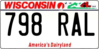 WI license plate 798RAL