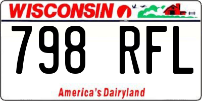 WI license plate 798RFL