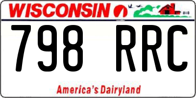 WI license plate 798RRC