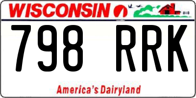 WI license plate 798RRK