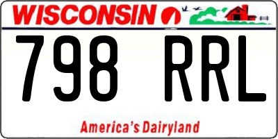 WI license plate 798RRL