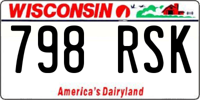 WI license plate 798RSK