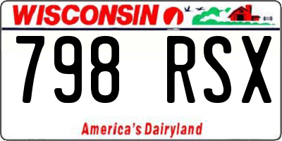 WI license plate 798RSX
