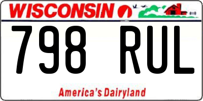 WI license plate 798RUL
