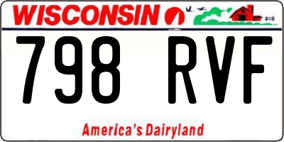 WI license plate 798RVF