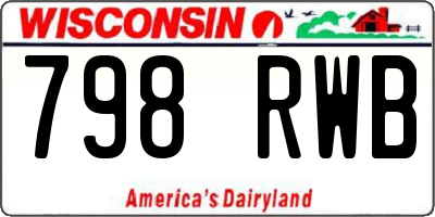 WI license plate 798RWB