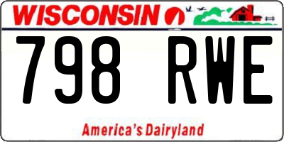 WI license plate 798RWE