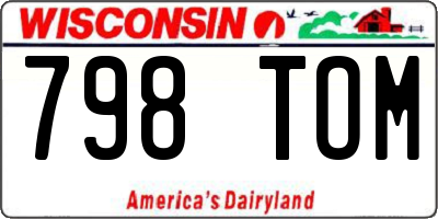 WI license plate 798TOM