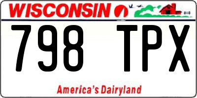 WI license plate 798TPX