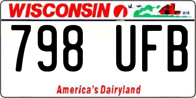 WI license plate 798UFB