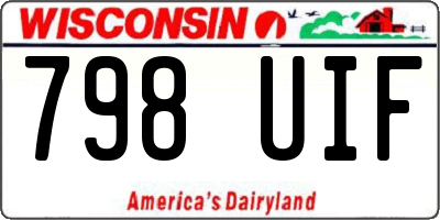 WI license plate 798UIF