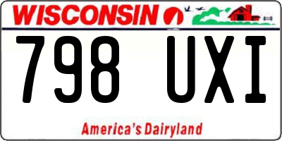 WI license plate 798UXI