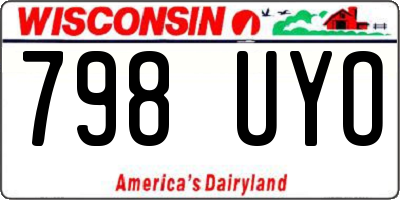 WI license plate 798UYO