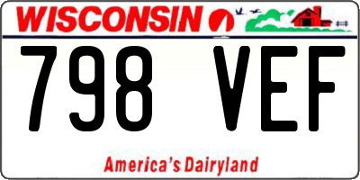 WI license plate 798VEF