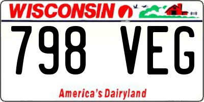 WI license plate 798VEG