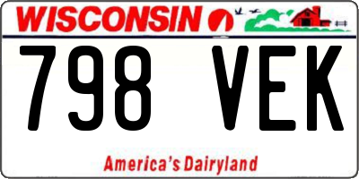 WI license plate 798VEK