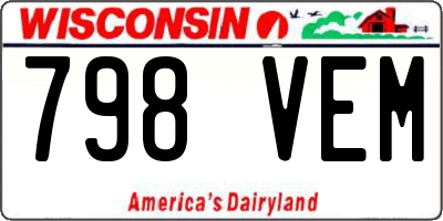 WI license plate 798VEM