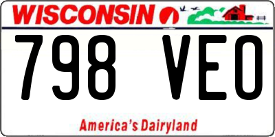 WI license plate 798VEO