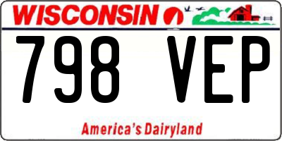 WI license plate 798VEP