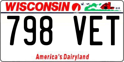 WI license plate 798VET