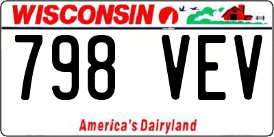 WI license plate 798VEV