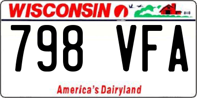 WI license plate 798VFA