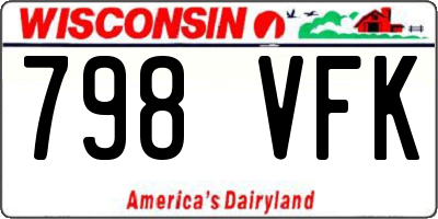WI license plate 798VFK
