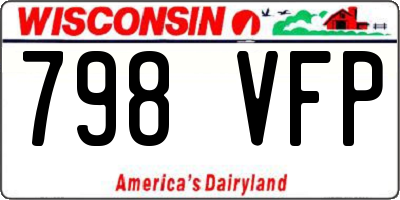 WI license plate 798VFP
