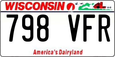 WI license plate 798VFR