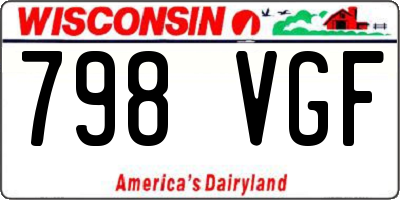 WI license plate 798VGF