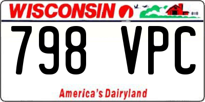WI license plate 798VPC