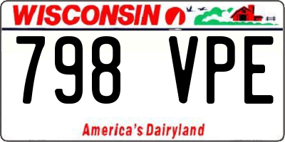 WI license plate 798VPE
