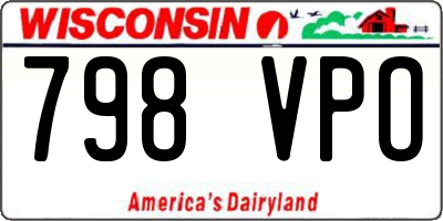 WI license plate 798VPO