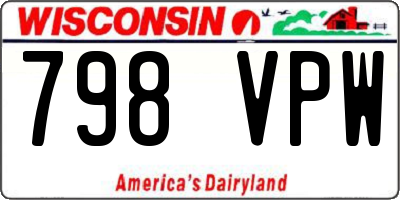 WI license plate 798VPW